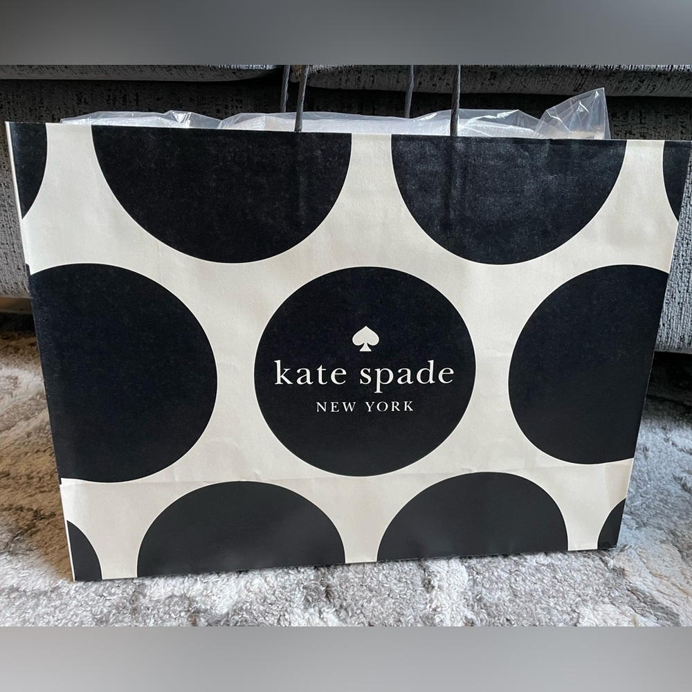 kate spade Black and White Polka Dot Paper Bag
